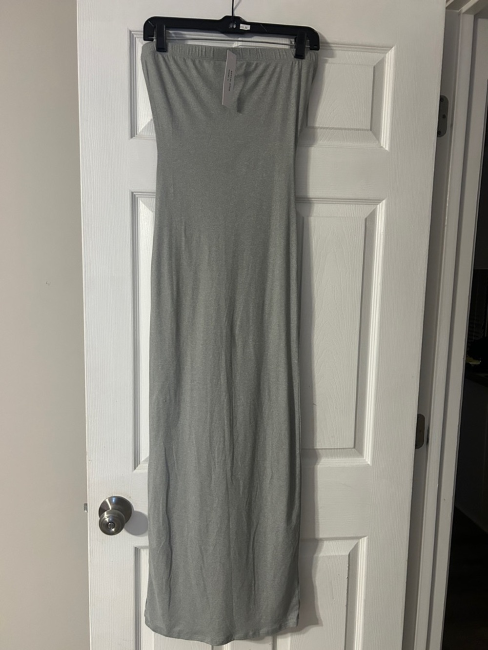 Light Gray Strapless Maxi Dress - Classic Minimalist Style
